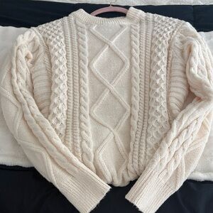 Aelfric Eden Cream Cable Knit Sweater